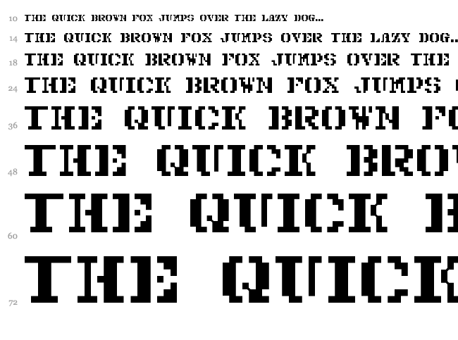 Pixel Combat font waterfall